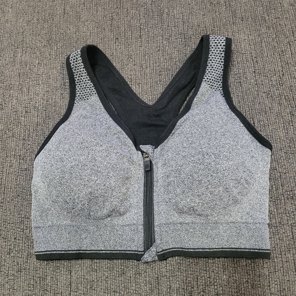 NWOT Womens Zip Front Closure Sports Bra - Picture 4 of 7